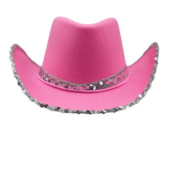 Sequin Trim Cowboy Hat