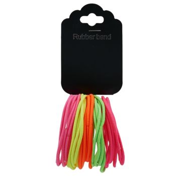 Neon snag free hair elastics.
In assorted neon colours of Pink, Green, Orange, Fuchsia and Yellow.
