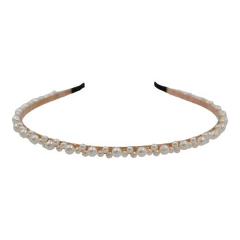 Rose Gold colour plated headband with imitation White pearls.
Measuring approx. 0.5cm wide.
Pack of 6.