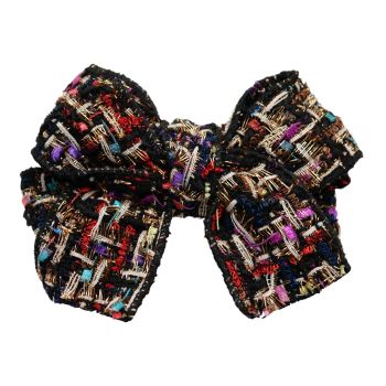 Black Multicolour Tweed Bow Concord