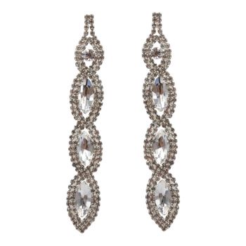 Diamante Pierced Drop Earrings