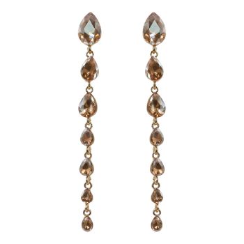 Diamante Pierced Drop Earrings