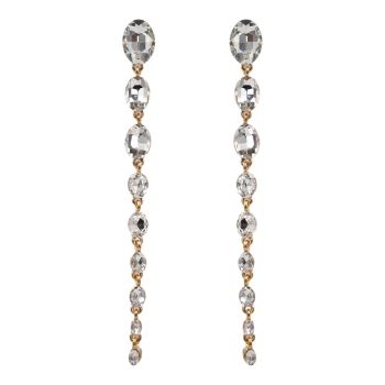 Diamante Pierced Drop Earrings