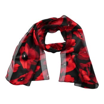 Poppy design satin & Stripe scarves.
