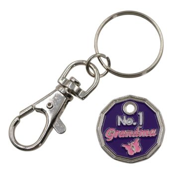 Enamelled No1 Grandma Trolley Coin Keyrings