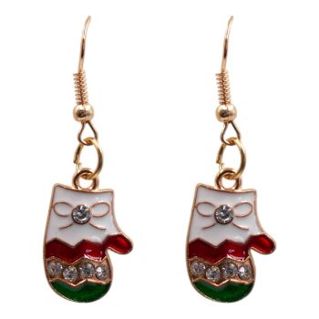 Venetti Diamante & Enamelled Christmas Clove Drop Earrings