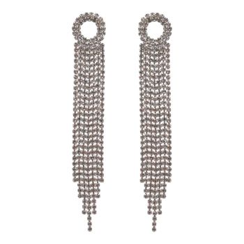 Diamante Pierced Drop Earrings