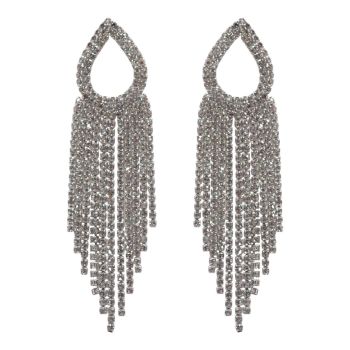 Diamante Pierced Drop Earrings