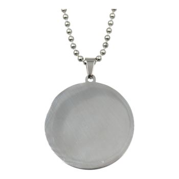 Stainless steel plain oval dog tag pendant.
Perfect for personalised engraving.
