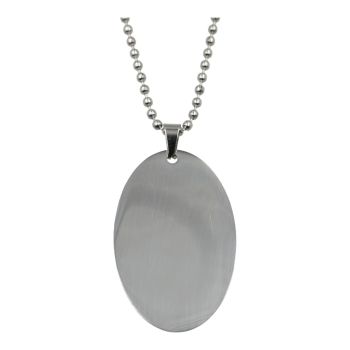 Stainless Steel Plain Oval Dog Tag Pendant