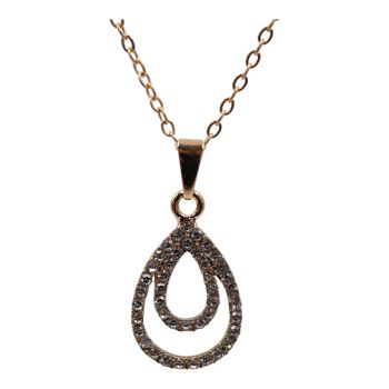 Gold colour plated teardrop design pendant with genuine Clear crystal stones.
