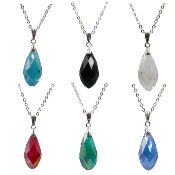 Assorted Faceted Teardrop Pendants