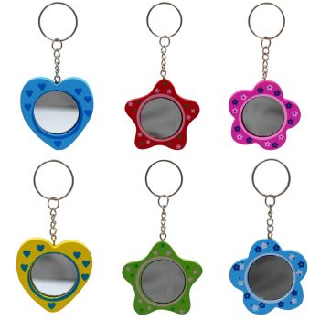 Assorted Wooden Mirror Keyrings