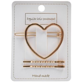 Heart Clip & Twist Hair Slide Set