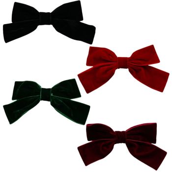 Velvet bow French clips.