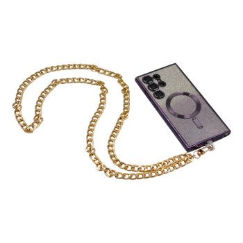 Fashion Gold colour plated crossbody phone chain.
