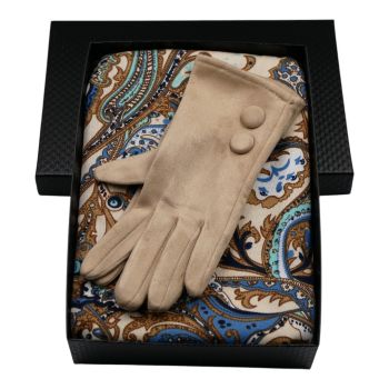 Ladies Boxed Endless Loop Scarf & Gloves Gift Set