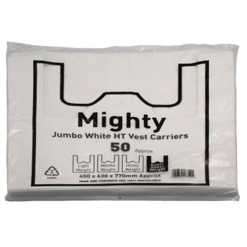 XL Jumbo White Carrier Bags