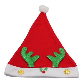 Sequined Antler Christmas Santa Hats