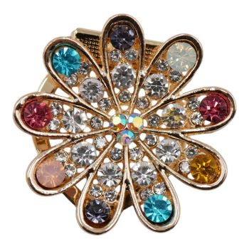 Diamante Flower Brooch