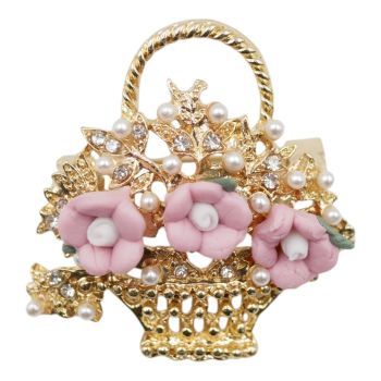 Flower basket brooch with imitation details

Measuring approx.: 3.5 cm x 3.5 cm

Pack of 3