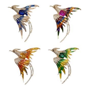 Diamante and enamel bird brooch

Measuring approx.: 6 cm x 5 cm

Pack of 3