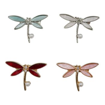 Assorted Diamante & Mother of Pearl Style Dragonfly Brooches