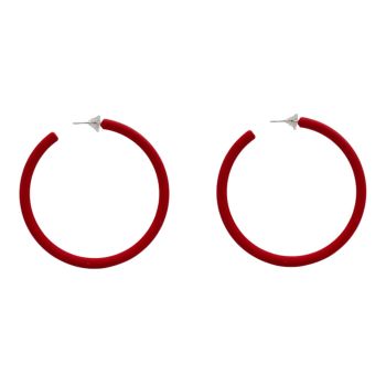 Rhodium colour plated, acrylic pierced hoop earrings.
With hypoallergenic backs.
