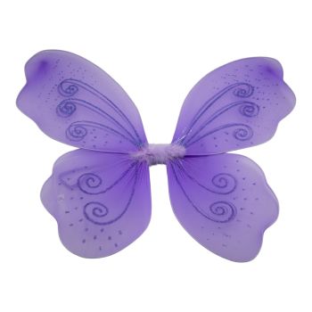 Girls butterfly lilac wings with glitter and faux fur details.
Wings measuring approx 46cm x 49cm.
Pack of 3.