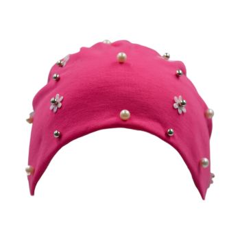 Ladies fashion flower turbans with imitation pearl beads.
In assorted colours of Royal Blue, Black, White, Grey, Fuchsia and Navy .
All one size.
Sold as Pack of 3 or 6 assorted.