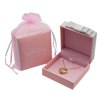 Ladies boxed Gold colour plated butterfly design heart lock with genuine Clear crystal stones.