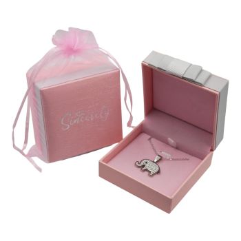 Boxed Diamante Elephant Pendant Gift Set