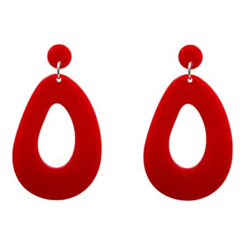 Rhodium colour plated, acrylic pierced drop earrings.
With hypoallergenic backs.
