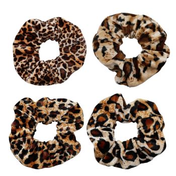 Animal print velvet scrunchies.
