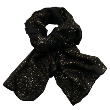 Cotton Feel Maxi Scarf With Sparkled Foil Print Design.
Measuring approx. 70cm x 180cm.
Pack of 3 or 4 assorted.