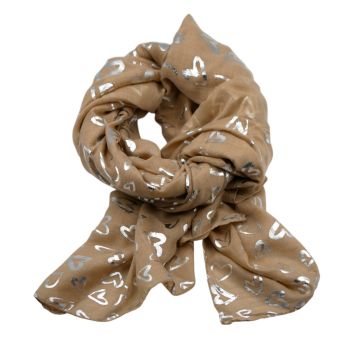 Cotton Feel Maxi Scarf With Heart Foil Print Design.
Measuring approx. 70cm x 190cm.
Pack of 3.