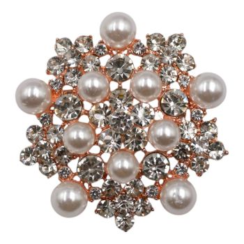 Diamante and Pearl Star Brooch