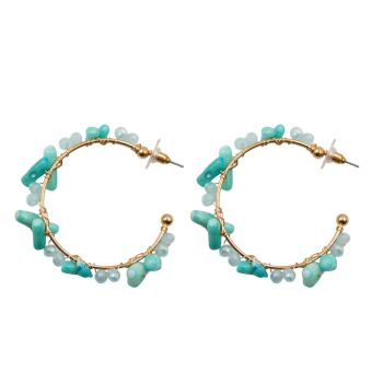 Venetti Semi Precious Stone Hoop Earrings