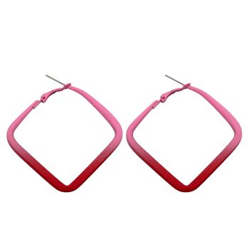 Acrylic Gradient Pierced Hoop Earrings