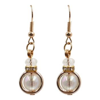 Diamante Pierced Ball Drop Earrings