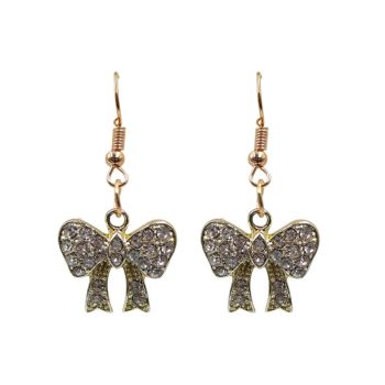 Diamante Bow Drop Earrings