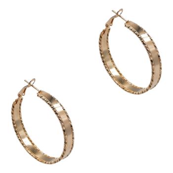 Gold or Rhodium colour plated pierced hoop earrings.
