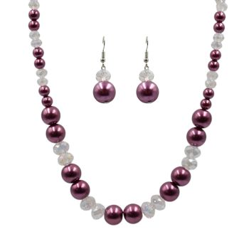 Venetti Glass Pearl &amp; Bead Necklace and Drop Earrings Set