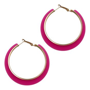 Retro Coloured Pierced Hopp Earrings