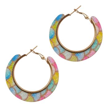 Glitter Pierced Hoop Earrings