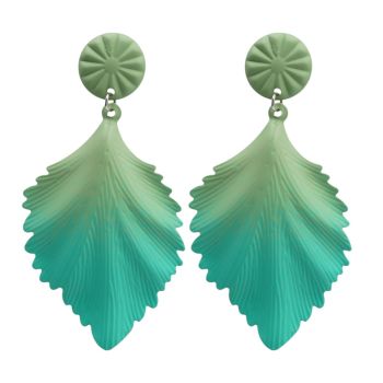 Gradient Leaf Pierced Dangle Earrings