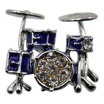 Venetti Diamante & Enamel Drum Brooch