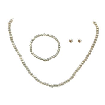 Venetti Imitaion Pearl and Necklace, Bracelet and Pierced Earring Set