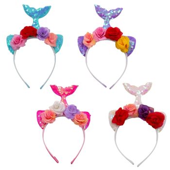 Sequin Mermaid Tail & Flower Mouse Ears