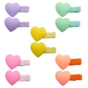 Girls Acrylic Heart Concord Clips